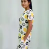 Kisses Print T-shirt & Pant Night Dress in Tofu
