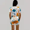 Leaves & Cloud T-shirt & Shorts Set in Tofu