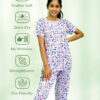 Random Objects Print T-shirt & Pant Night Dress in Pastel Lilac