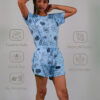 Happy Thoughts Print T-shirt & Shorts Set in Air Blue