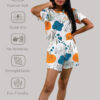 Leaves & Cloud T-shirt & Shorts Set in Tofu