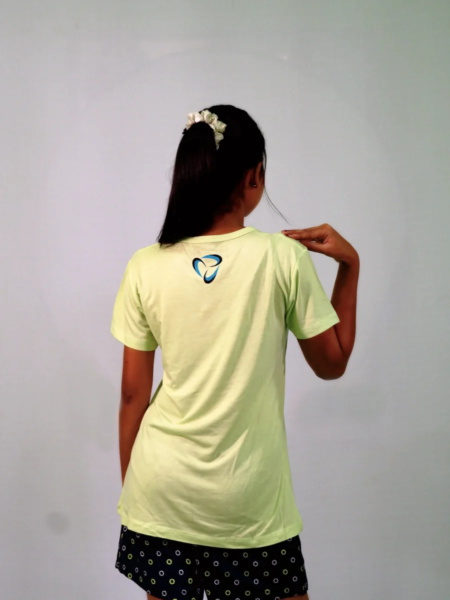 Stay Graceful Lettuce Green T-shirt & Salute Navy Shorts Set - Image 4