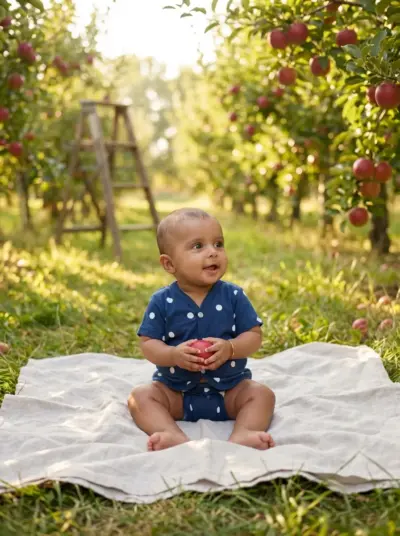 Orchard Navy Blue Jabala & Nappy Set