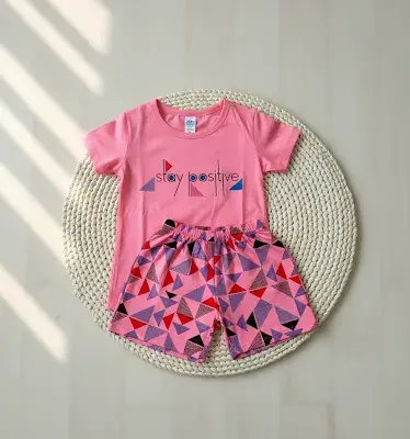 Mother & Baby matching Set - Playout (8) Stay Positive T-shirt & Shorts Toddler set
